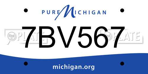 7BV567 Michigan License Plate