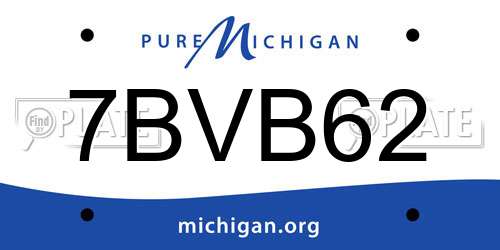 7BVB62 Michigan License Plate