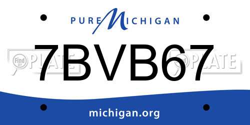 7BVB67 Michigan License Plate