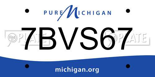 7BVS67 Michigan License Plate