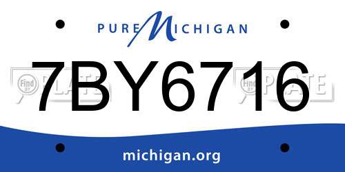 7BY6716 Michigan License Plate
