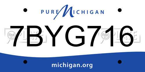 7BYG716 Michigan License Plate