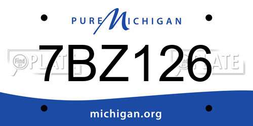 7BZ126 Michigan License Plate