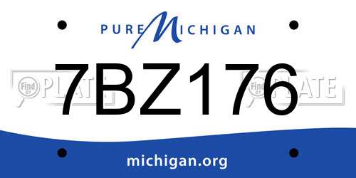 7BZ176 Michigan License Plate