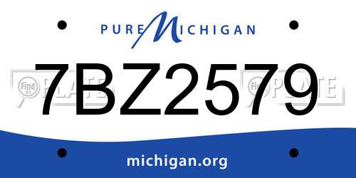 7BZ2579 Michigan License Plate