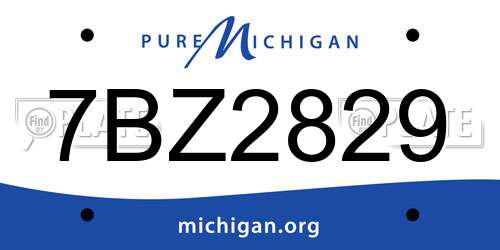 7BZ2829 Michigan License Plate