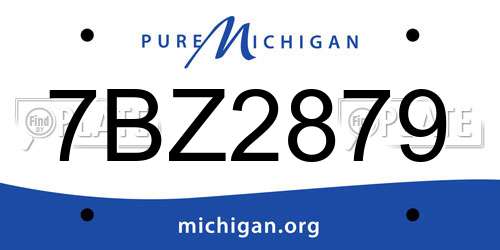 7BZ2879 Michigan License Plate