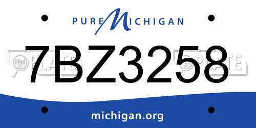 7BZ3258 Michigan License Plate