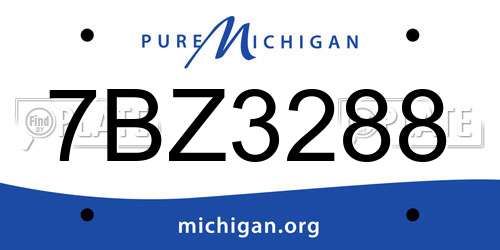 7BZ3288 Michigan License Plate