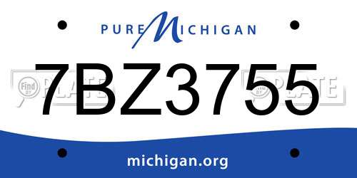 7BZ3755 Michigan License Plate
