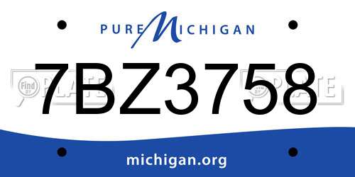 7BZ3758 Michigan License Plate