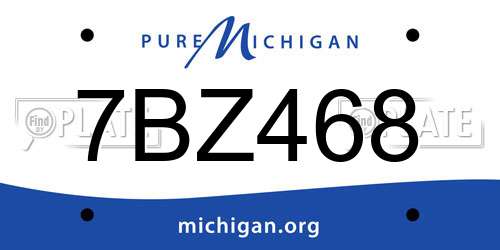 7BZ468 Michigan License Plate