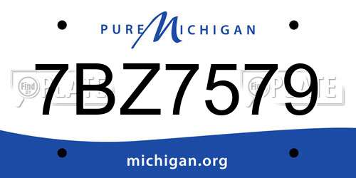 7BZ7579 Michigan License Plate