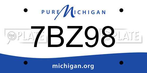 7BZ98 Michigan License Plate