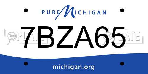 7BZA65 Michigan License Plate