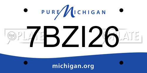 7BZI26 Michigan License Plate