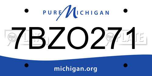 7BZO271 Michigan License Plate