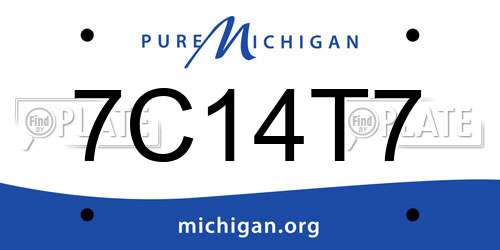 7C14T7 Michigan License Plate