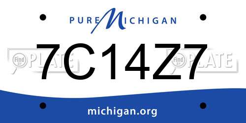 7C14Z7 Michigan License Plate