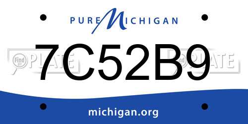 7C52B9 Michigan License Plate