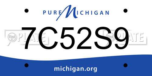 7C52S9 Michigan License Plate