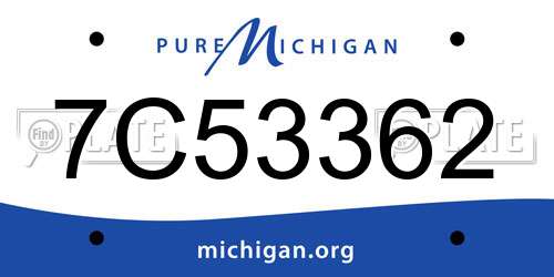 7C53362 Michigan License Plate