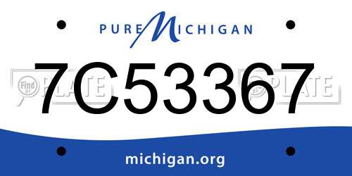 7C53367 Michigan License Plate