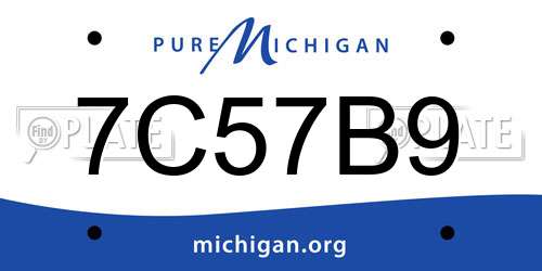 7C57B9 Michigan License Plate