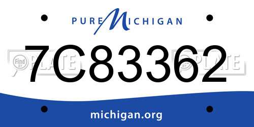 7C83362 Michigan License Plate