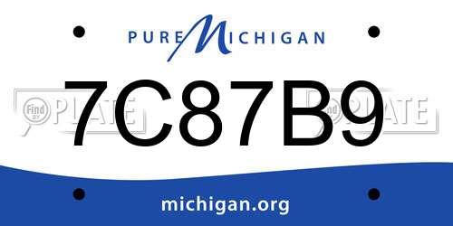 7C87B9 Michigan License Plate