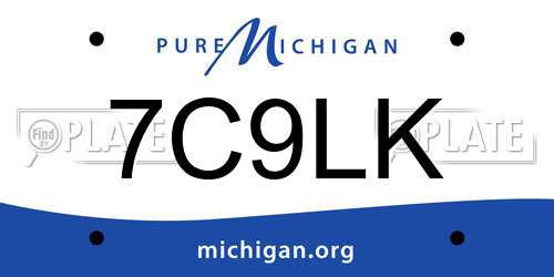 7C9LK Michigan License Plate