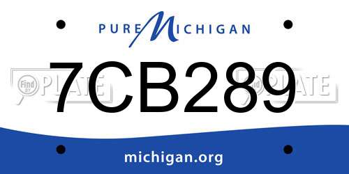 7CB289 Michigan License Plate