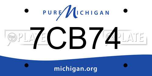 7CB74 Michigan License Plate
