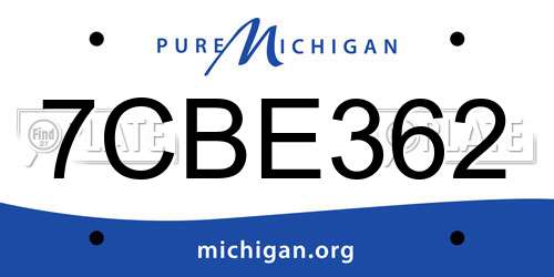 7CBE362 Michigan License Plate