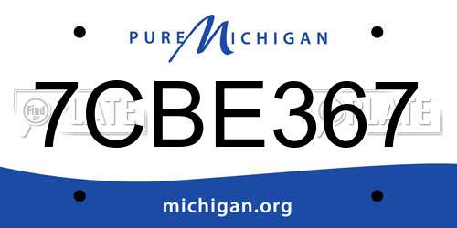 7CBE367 Michigan License Plate