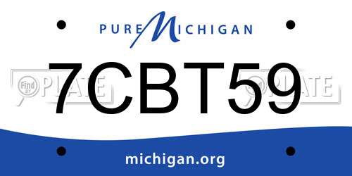 7CBT59 Michigan License Plate