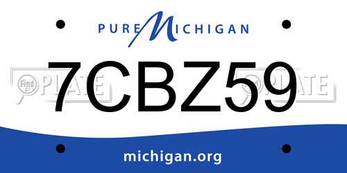 7CBZ59 Michigan License Plate