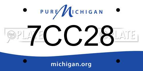 7CC28 Michigan License Plate