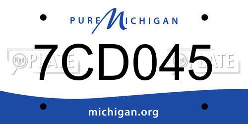 7CD045 Michigan License Plate
