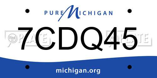 7CDQ45 Michigan License Plate