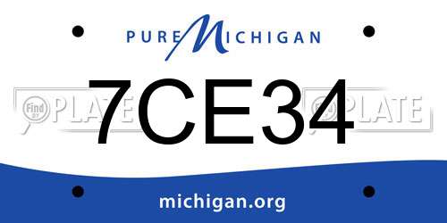 7CE34 Michigan License Plate