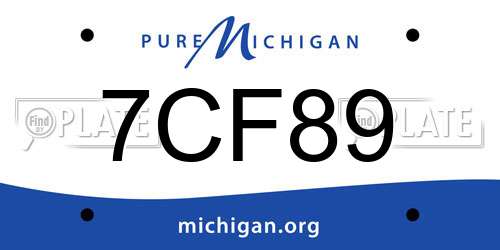 7CF89 Michigan License Plate