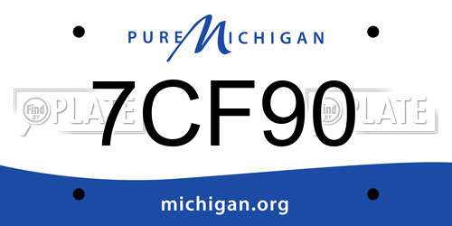 7CF90 Michigan License Plate