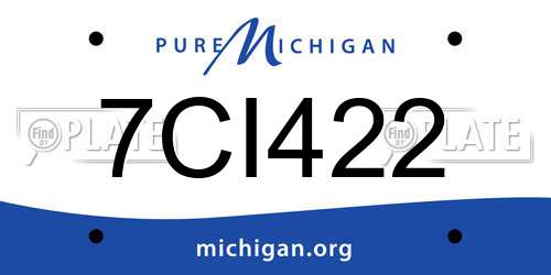 7CI422 Michigan License Plate