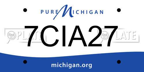 7CIA27 Michigan License Plate