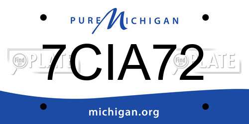 7CIA72 Michigan License Plate