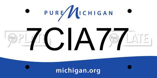 7CIA77 Michigan License Plate