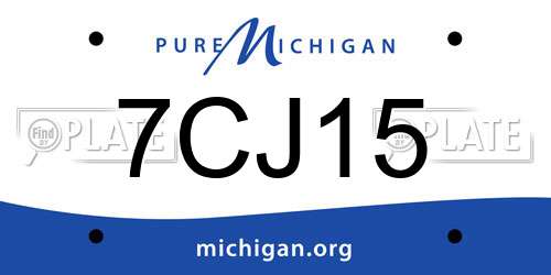 7CJ15 Michigan License Plate