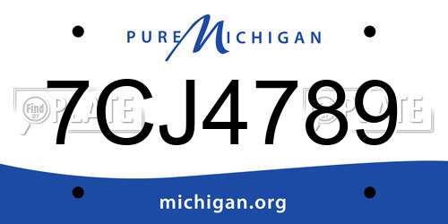 7CJ4789 Michigan License Plate