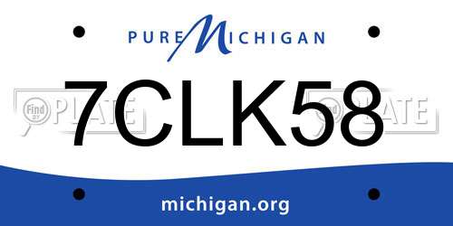 7CLK58 Michigan License Plate